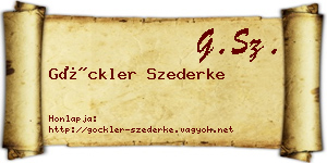 Göckler Szederke névjegykártya